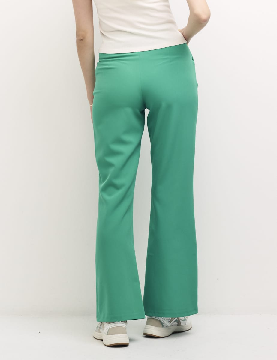 Green Frankie Kick Flare Trousers