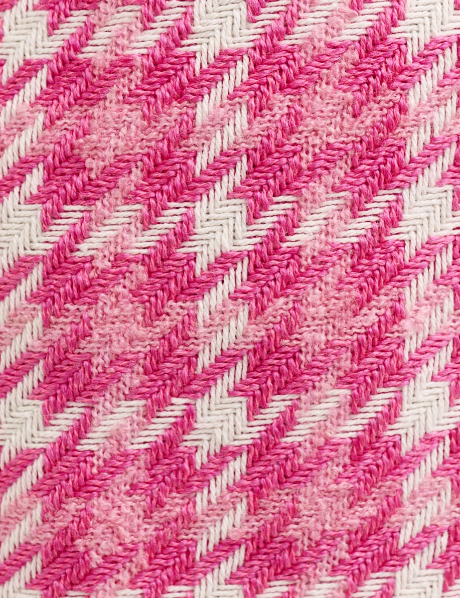 Pink Dogtooth Check Pearl Mini Skirt