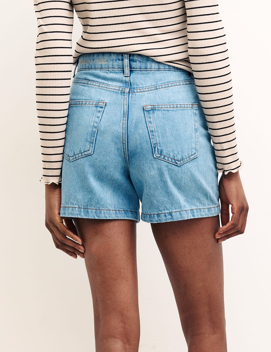 Blue Denim Wide Leg shorts