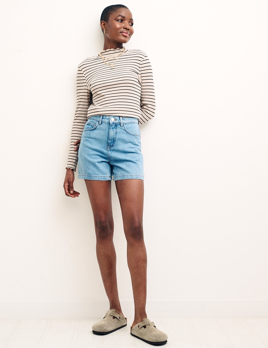 Blue Denim Wide Leg shorts