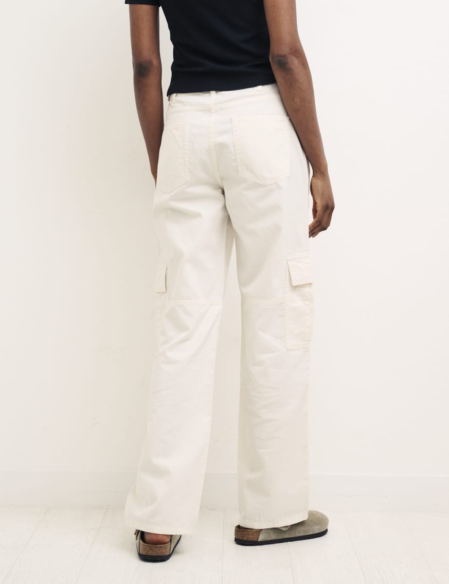 Cream Pansy Utility Pants