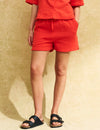 Red Cotton Jet Shorts