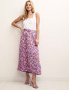 Pink Floral Aurelia Midi Skirt