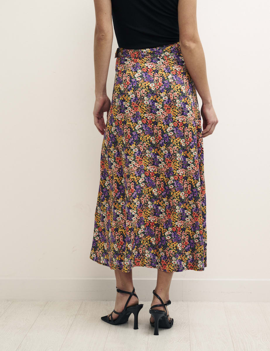 Multi Floral Aurelia Midi Skirt