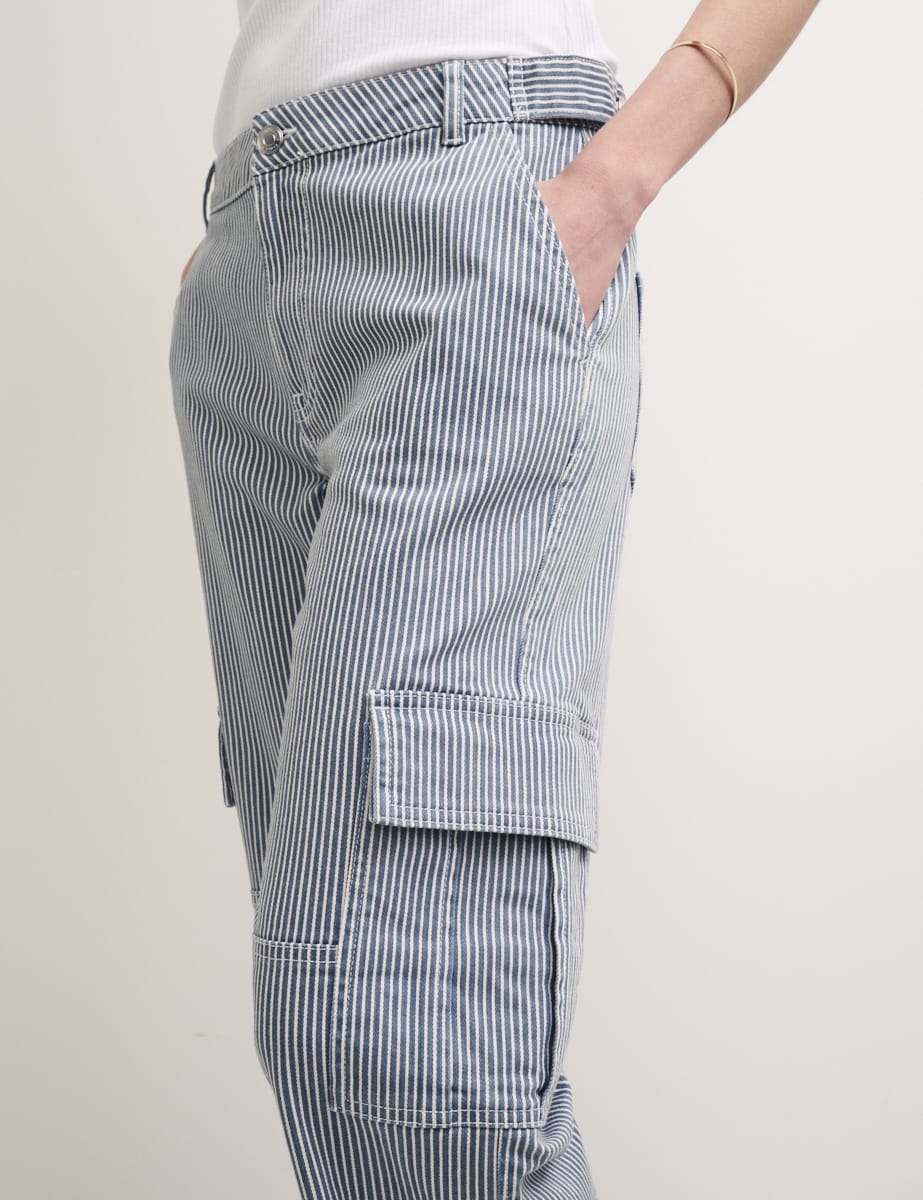 Striped Cargo Utility Jean