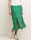 Green Sicilian Lemon Print Sara Midi Skirt