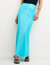 Blue Mila Satin Slip Skirt