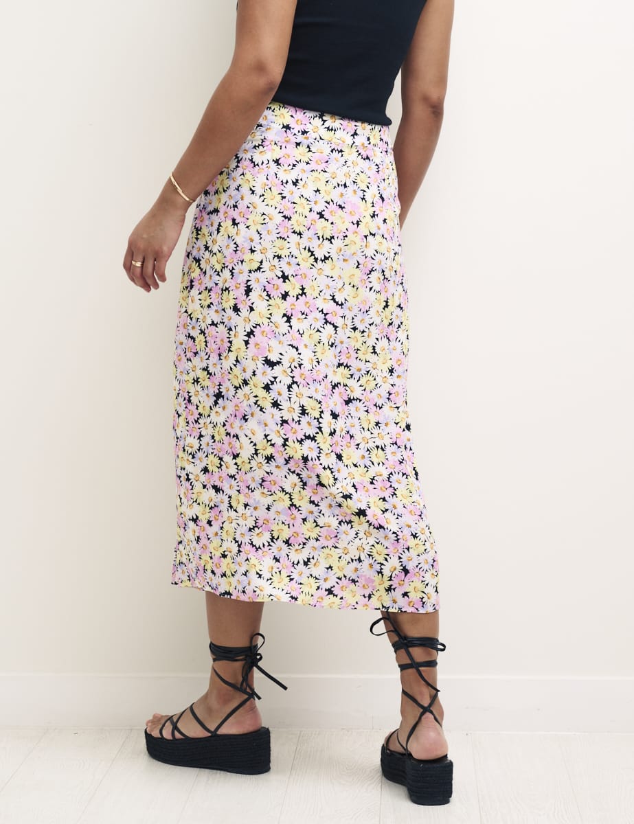 Daisy Floral Print Sara Midi Skirt