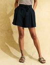 Black Tie Waist Paper Bag Shorts