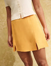 Orange Linen-blend Mini Skirt