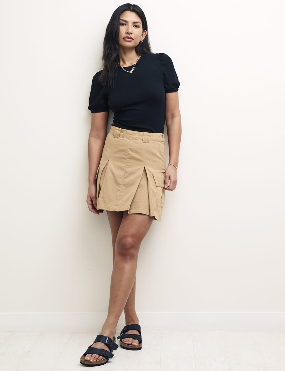 Stone Cargo Utility Mini Skirt