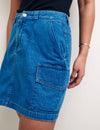 Denim Cargo Utlity Mini Skirt