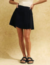 Black Linen-blend Naomi Skort