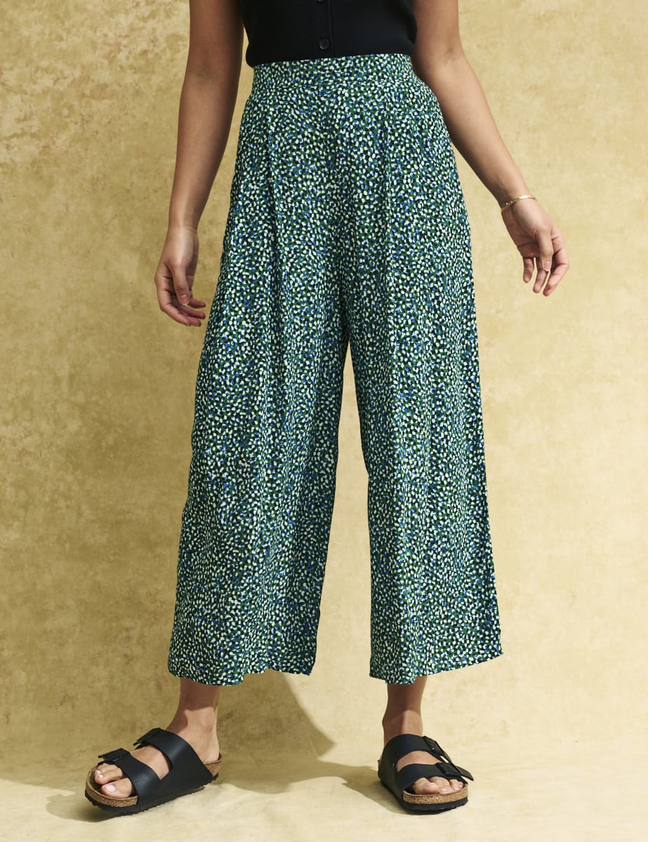 Green Speckle Print Zeena Trouser