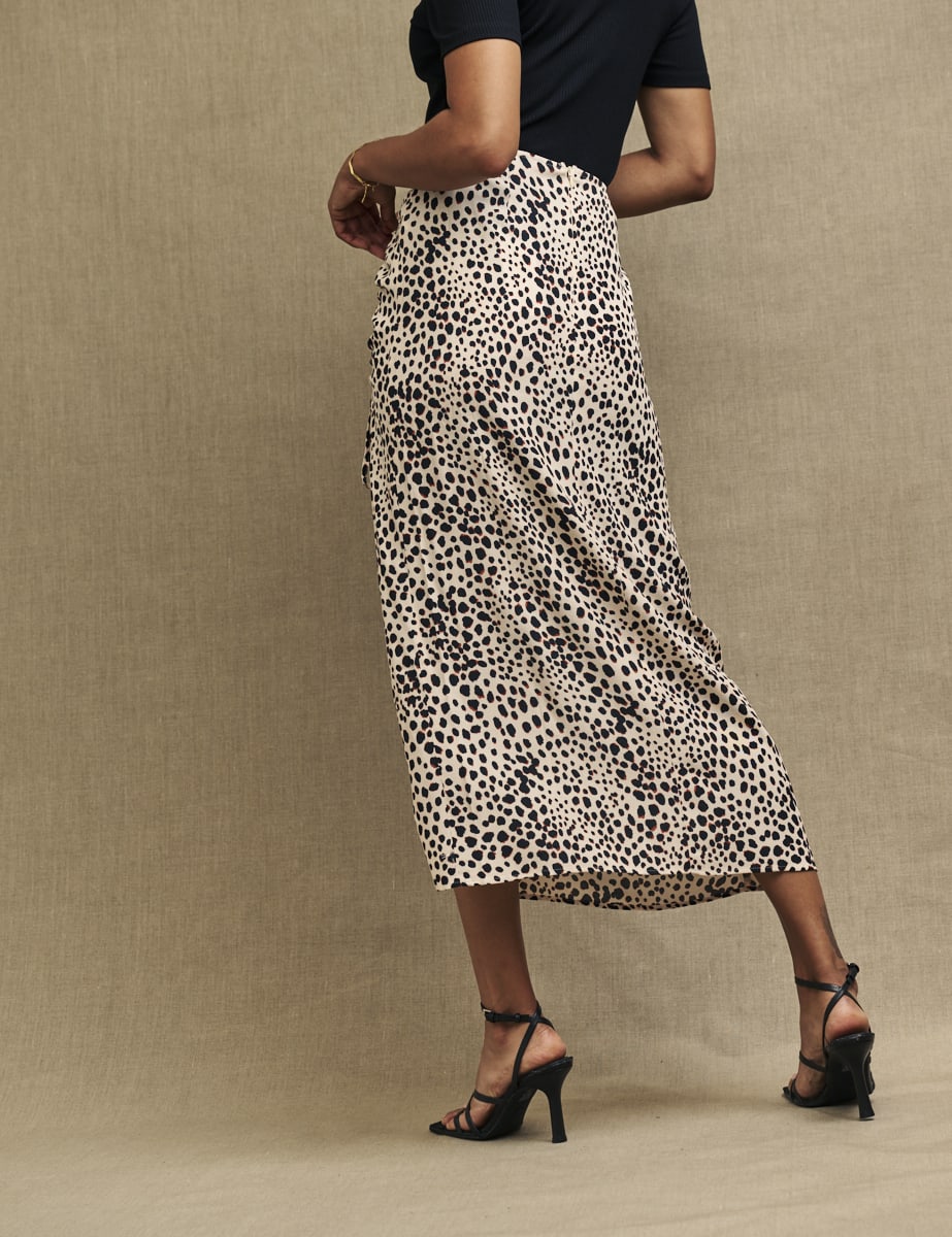 Animal Spot Print Alicia Midi Skirt