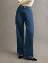 Mid Wash Blue Wide Leg Denim Jeans