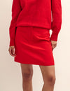 Red Tailored Mini Skirt