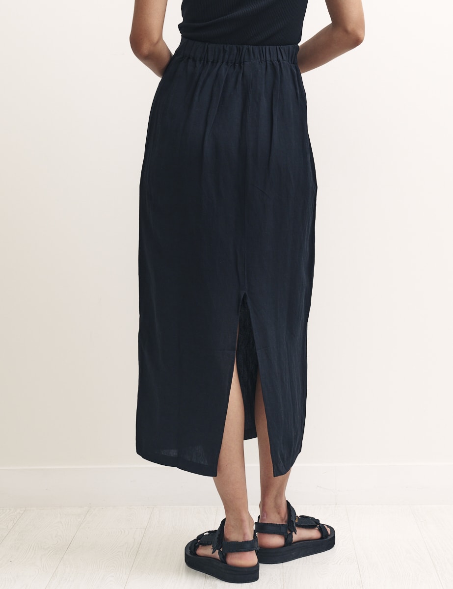 Black Column Midaxi Skirt