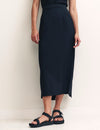 Black Column Midaxi Skirt