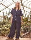 Fearne Cotton Denim Drawstring Wide Leg Trousers