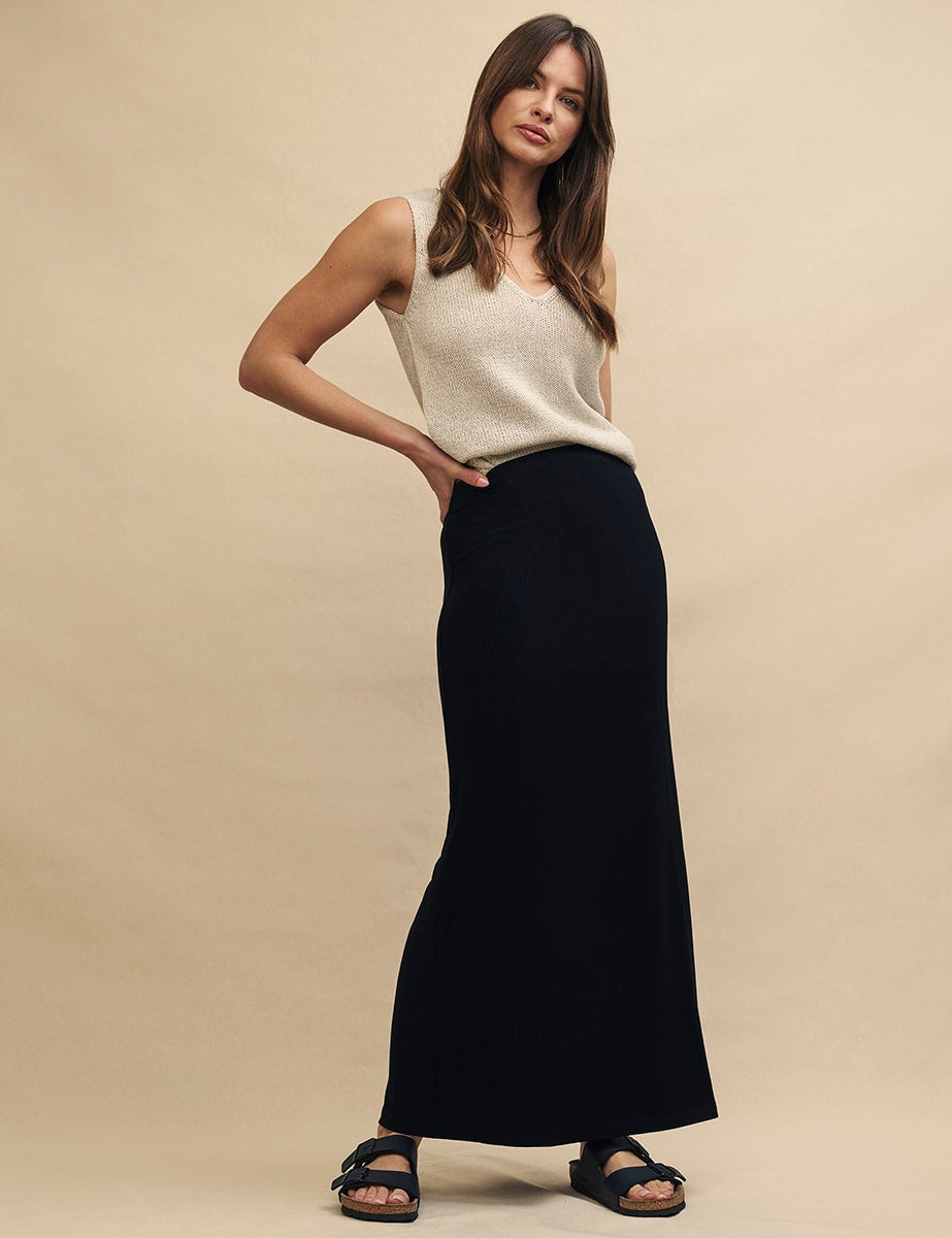 Black Jersey Maxi Skirt