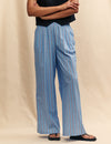 Blue Striped Loose Fit Trousers