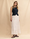 White Broderie Anglaise Maxi Skirt