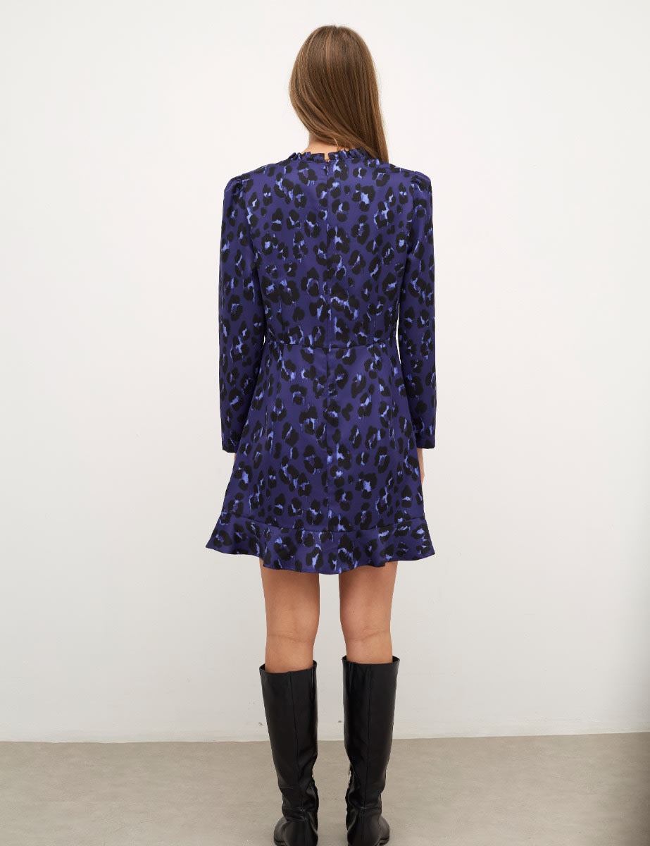 Blue Leopard Sasha Mini Dress