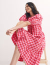 Red Check Ammie Midi Dress