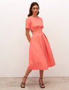 Pink Cut Out Alice Midi Dress