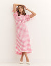 Pink Check Esme Midi Dress