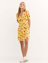 Yellow Big Floral Alexa Mini Dress