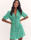 Green Ditsy Floral Daisy Mini Dress