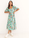 Green Ditsy Floral Loretta Midi Dress