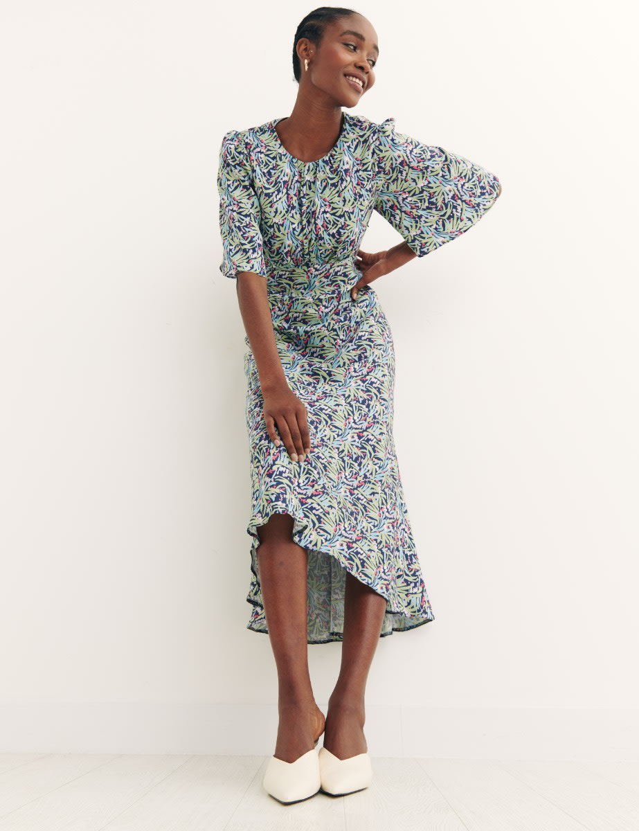 Multi Conversation Print Evelyn Midi Dress