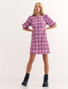 Magenta Check Jenine Mini Dress