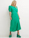 Green Animal Jacquard Moira Midi Dress