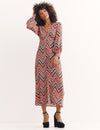 Multi Emily Chevron Tasha Midi Dress