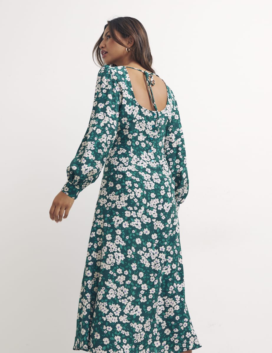 Green Millie Floral Imogen Midi Dress