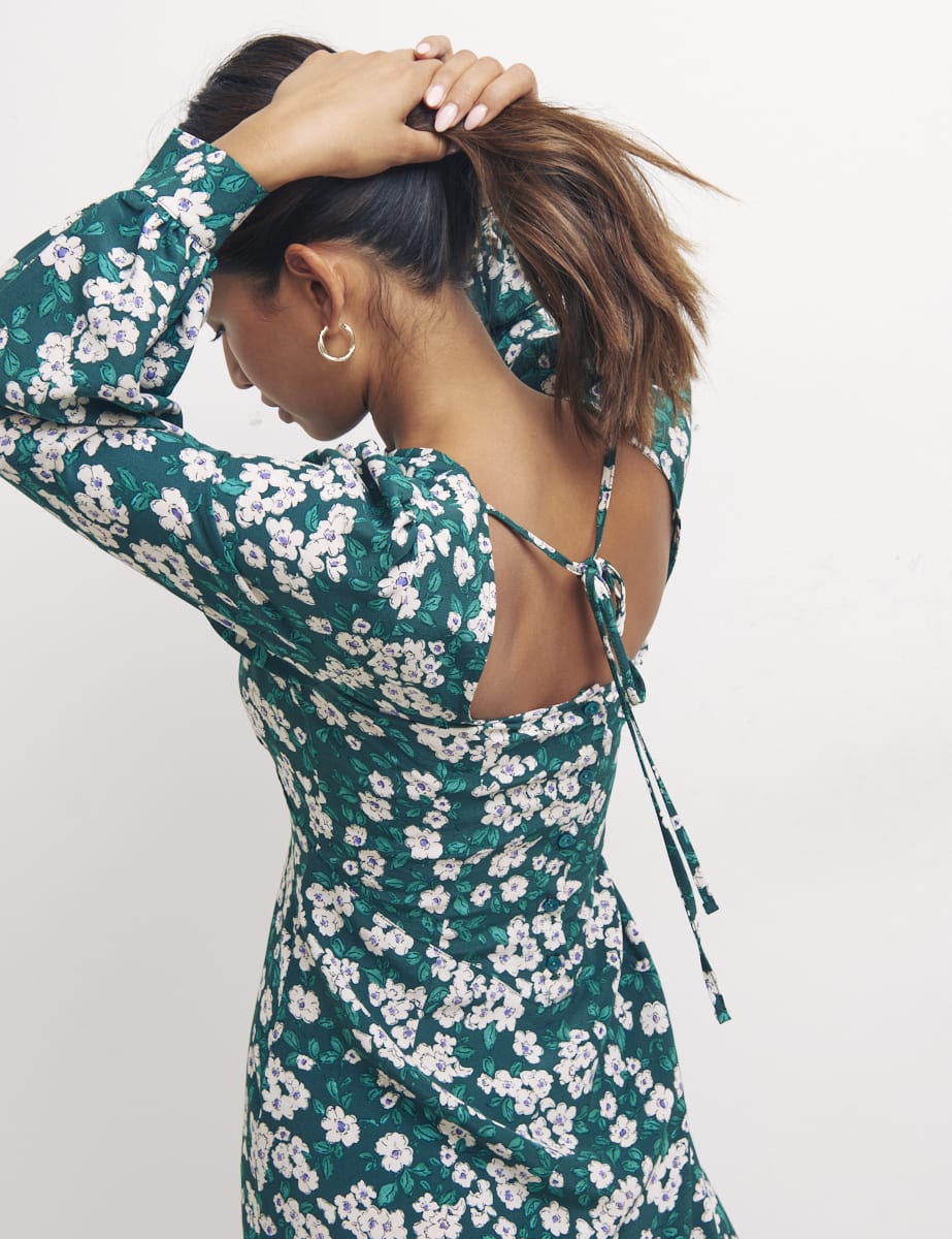 Green Millie Floral Imogen Midi Dress