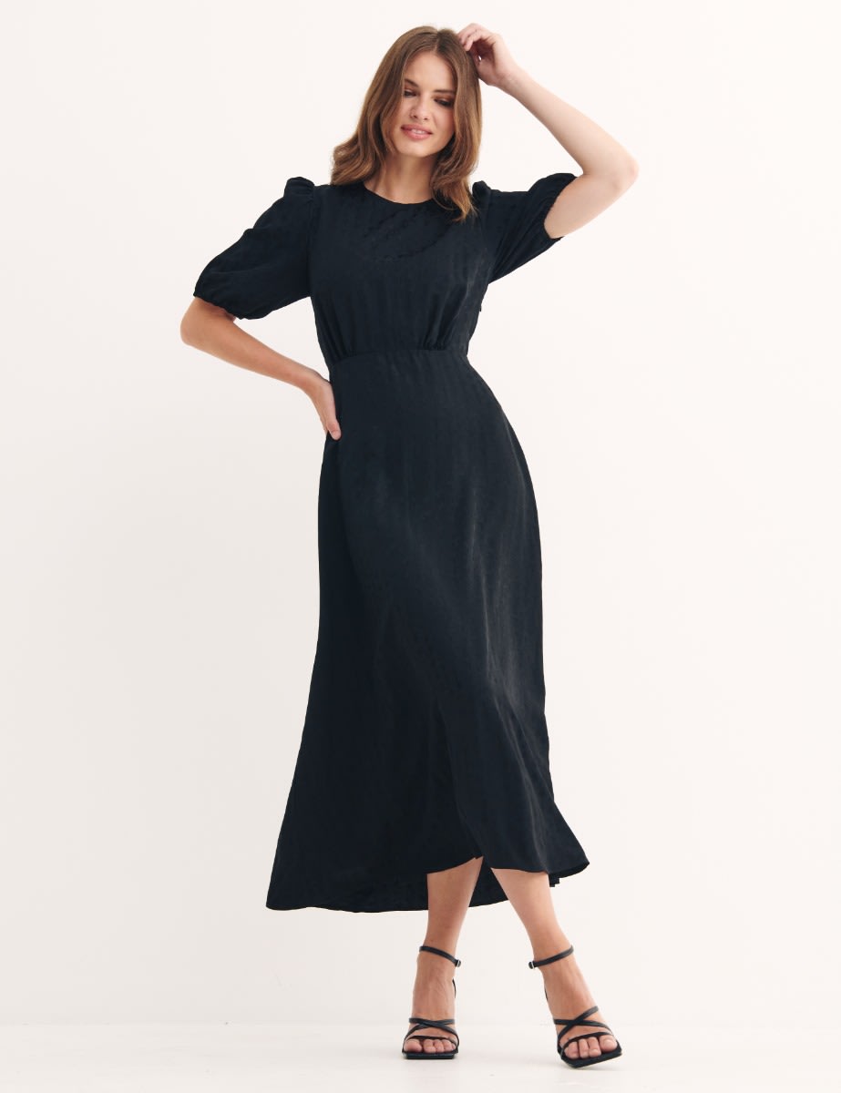 Black Star Jacquard Kayla Midi Dress