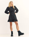 Black Chessie Checkerboard Serena Long Sleeve Mini Dress