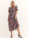 Multi Big Esme Floral Bloom Felicia Midi Dress