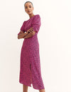 Pink Isobel Leaf Luna Midi Dress