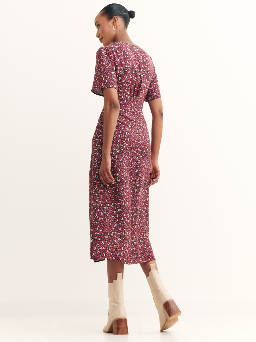 Monique Ditsy Pink Beatrice Midi Dress