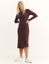 Brown Yasmin Jersey Midi Dress