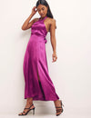 Purple Holly Halter Dress