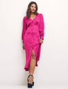 Heart Jaquard Pink Tasha Midi Dress