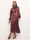 Brown Flavia Midi Dress