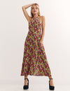 Multi Ditsy Floral Holly Halter Midi Dress